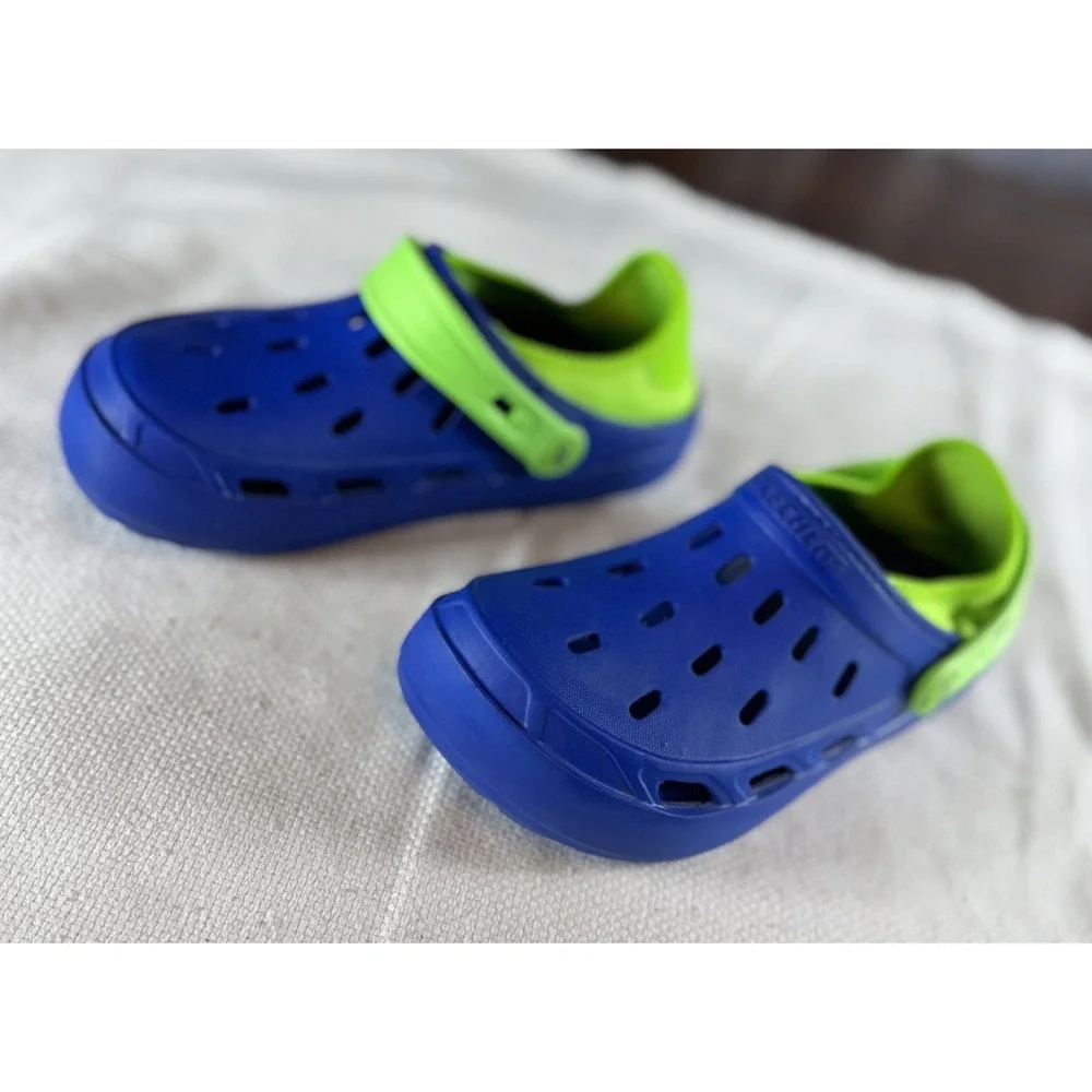 Skechers Shoes Kids Size 8‎ Blue Green Clogs Slip On Lightweight Water Sandals